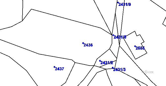 Parcela st. 2436 v KÚ Želechovice nad Dřevnicí, Katastrální mapa