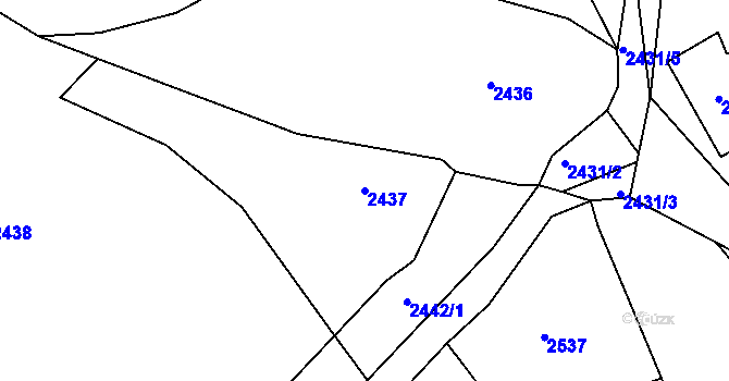 Parcela st. 2437 v KÚ Želechovice nad Dřevnicí, Katastrální mapa