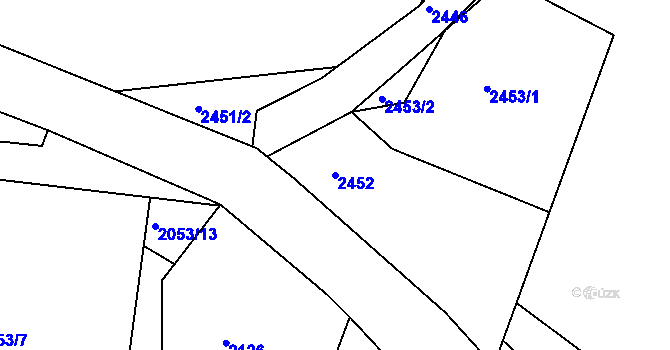 Parcela st. 2452 v KÚ Želechovice nad Dřevnicí, Katastrální mapa