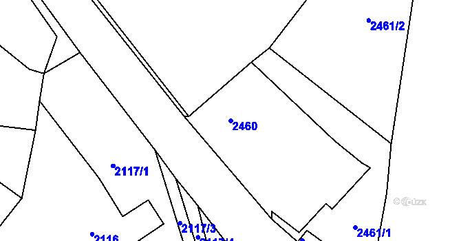 Parcela st. 2460 v KÚ Želechovice nad Dřevnicí, Katastrální mapa