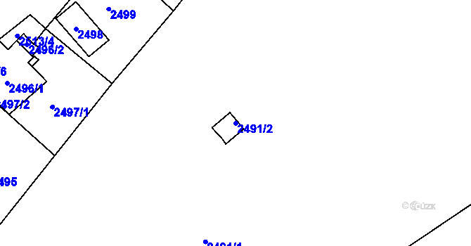 Parcela st. 2491/2 v KÚ Želechovice nad Dřevnicí, Katastrální mapa