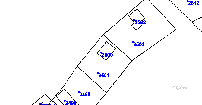 Parcela st. 2500 v KÚ Želechovice nad Dřevnicí, Katastrální mapa