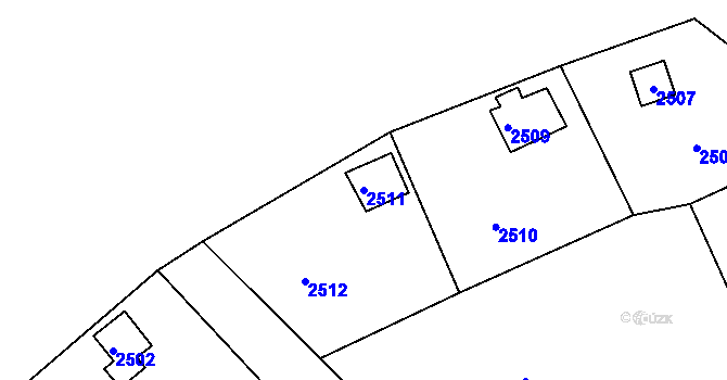 Parcela st. 2511 v KÚ Želechovice nad Dřevnicí, Katastrální mapa