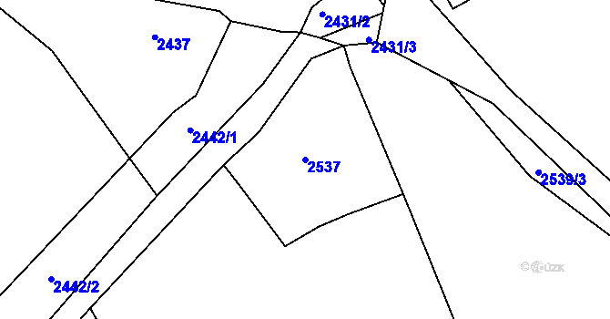 Parcela st. 2537 v KÚ Želechovice nad Dřevnicí, Katastrální mapa