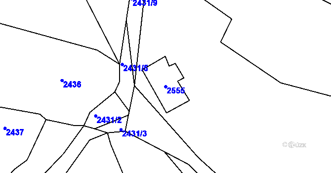 Parcela st. 2555 v KÚ Želechovice nad Dřevnicí, Katastrální mapa