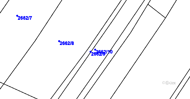 Parcela st. 2662/10 v KÚ Želechovice nad Dřevnicí, Katastrální mapa