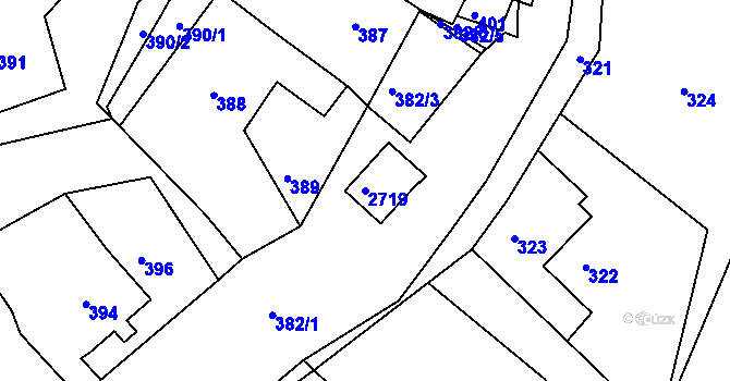 Parcela st. 2719 v KÚ Želechovice nad Dřevnicí, Katastrální mapa