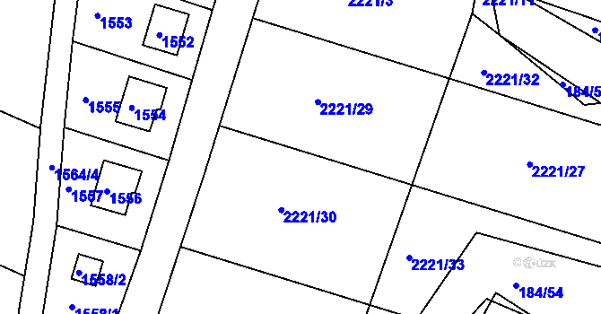 Parcela st. 2221/3 v KÚ Želechovice nad Dřevnicí, Katastrální mapa