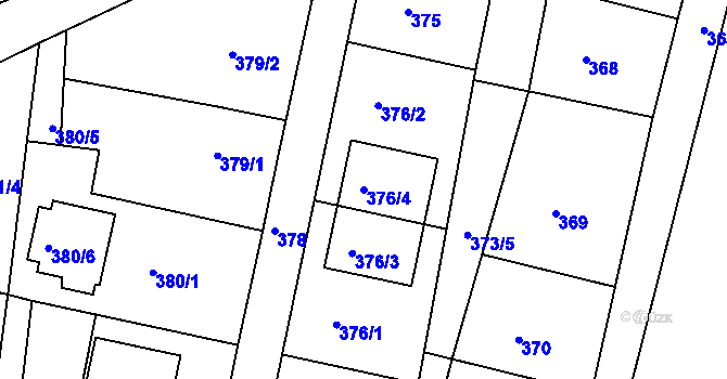 Parcela st. 376/4 v KÚ Želechovice nad Dřevnicí, Katastrální mapa