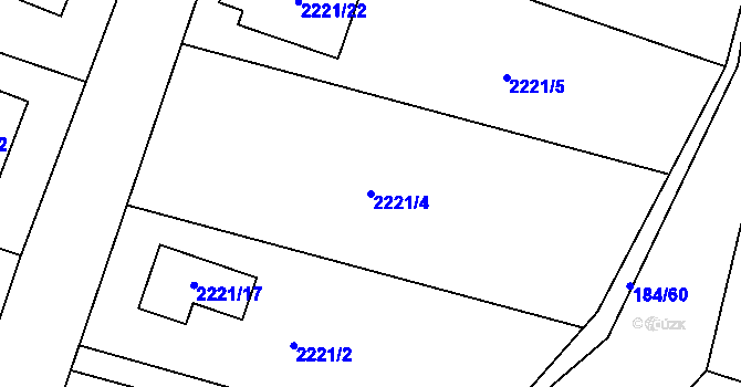 Parcela st. 2221/4 v KÚ Želechovice nad Dřevnicí, Katastrální mapa