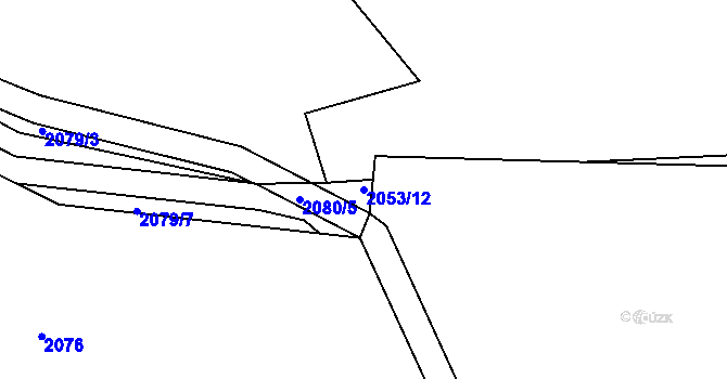 Parcela st. 2053/12 v KÚ Želechovice nad Dřevnicí, Katastrální mapa