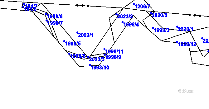 Parcela st. 1998/9 v KÚ Želechovice nad Dřevnicí, Katastrální mapa