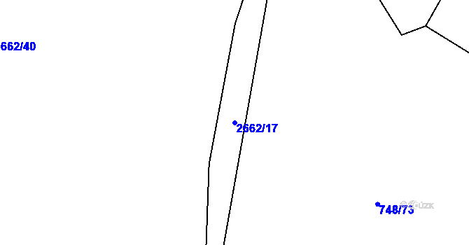 Parcela st. 2662/17 v KÚ Želechovice nad Dřevnicí, Katastrální mapa