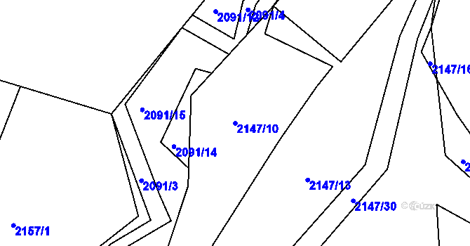 Parcela st. 2147/10 v KÚ Želechovice nad Dřevnicí, Katastrální mapa