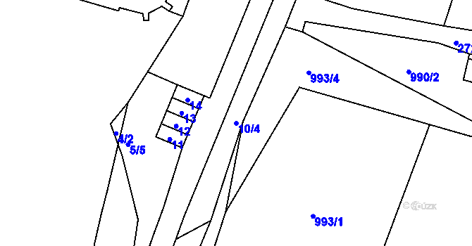Parcela st. 10/4 v KÚ Želechovice nad Dřevnicí, Katastrální mapa