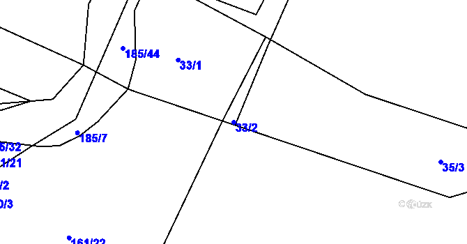 Parcela st. 33/2 v KÚ Želechovice nad Dřevnicí, Katastrální mapa