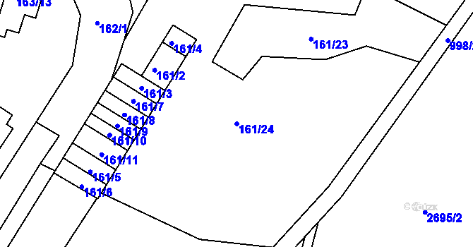 Parcela st. 161/24 v KÚ Želechovice nad Dřevnicí, Katastrální mapa