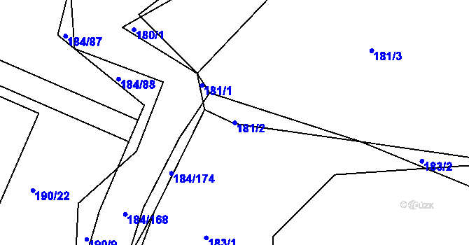 Parcela st. 181/2 v KÚ Želechovice nad Dřevnicí, Katastrální mapa
