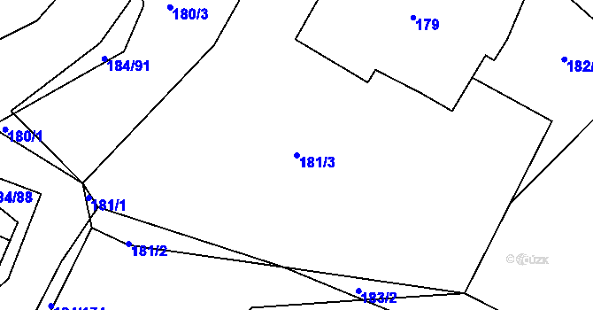 Parcela st. 181/3 v KÚ Želechovice nad Dřevnicí, Katastrální mapa
