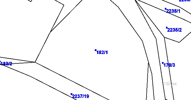 Parcela st. 182/1 v KÚ Želechovice nad Dřevnicí, Katastrální mapa