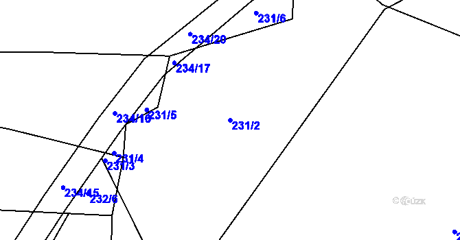Parcela st. 231/2 v KÚ Želechovice nad Dřevnicí, Katastrální mapa