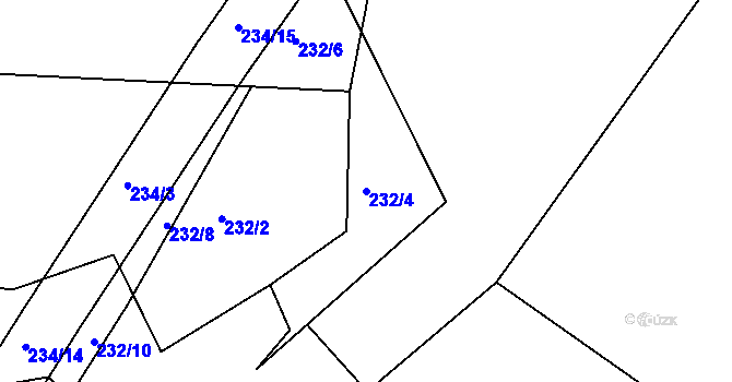 Parcela st. 232/4 v KÚ Želechovice nad Dřevnicí, Katastrální mapa