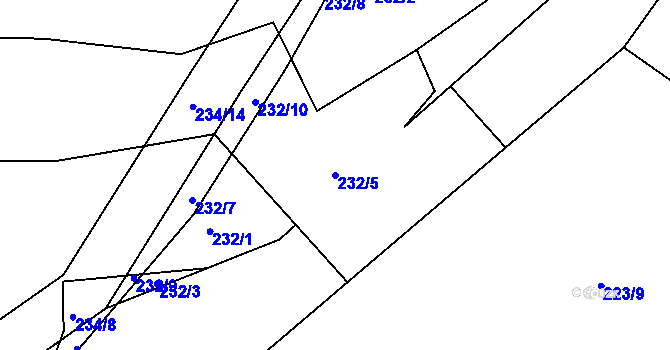 Parcela st. 232/5 v KÚ Želechovice nad Dřevnicí, Katastrální mapa