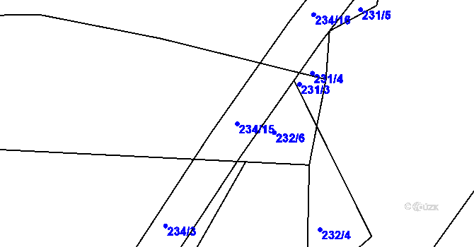 Parcela st. 234/15 v KÚ Želechovice nad Dřevnicí, Katastrální mapa