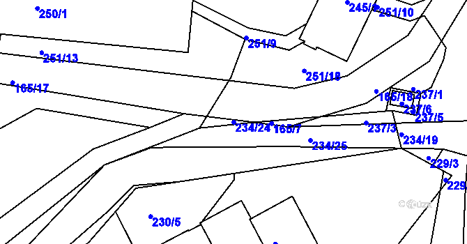 Parcela st. 234/24 v KÚ Želechovice nad Dřevnicí, Katastrální mapa