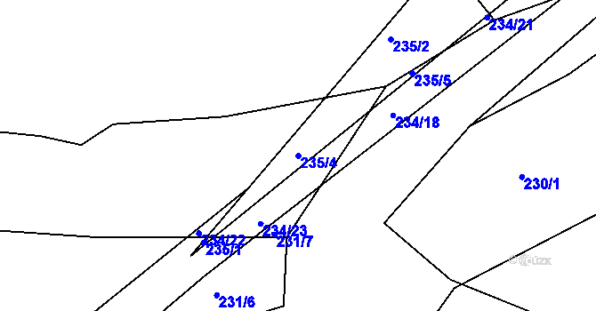 Parcela st. 235/4 v KÚ Želechovice nad Dřevnicí, Katastrální mapa