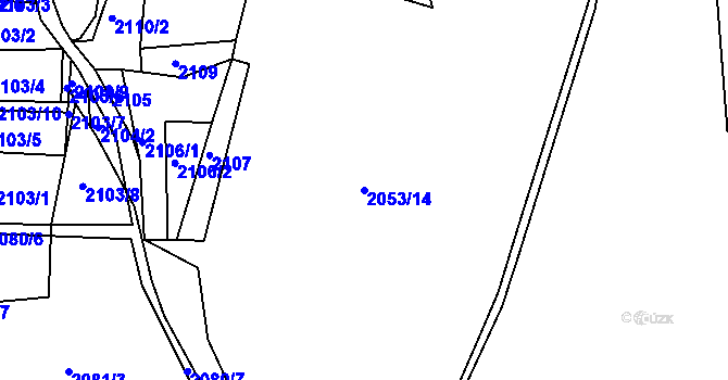 Parcela st. 2053/14 v KÚ Želechovice nad Dřevnicí, Katastrální mapa
