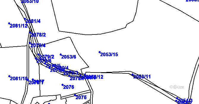 Parcela st. 2053/15 v KÚ Želechovice nad Dřevnicí, Katastrální mapa