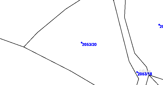 Parcela st. 2053/20 v KÚ Želechovice nad Dřevnicí, Katastrální mapa