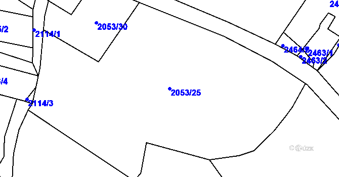 Parcela st. 2053/25 v KÚ Želechovice nad Dřevnicí, Katastrální mapa
