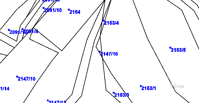 Parcela st. 2147/16 v KÚ Želechovice nad Dřevnicí, Katastrální mapa