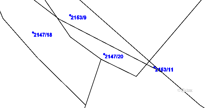 Parcela st. 2147/20 v KÚ Želechovice nad Dřevnicí, Katastrální mapa
