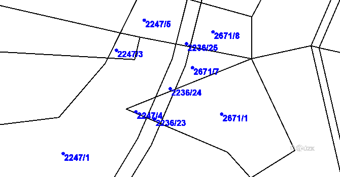Parcela st. 2236/24 v KÚ Želechovice nad Dřevnicí, Katastrální mapa