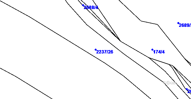 Parcela st. 2237/26 v KÚ Želechovice nad Dřevnicí, Katastrální mapa