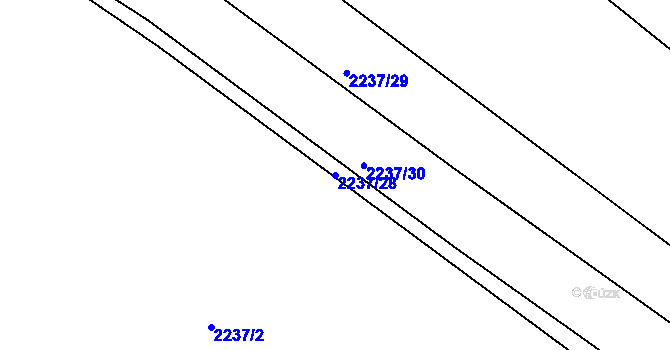 Parcela st. 2237/28 v KÚ Želechovice nad Dřevnicí, Katastrální mapa