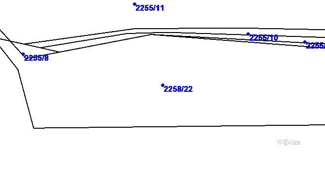 Parcela st. 2258/22 v KÚ Želechovice nad Dřevnicí, Katastrální mapa
