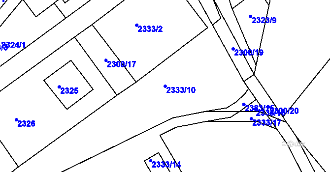 Parcela st. 2333/10 v KÚ Želechovice nad Dřevnicí, Katastrální mapa