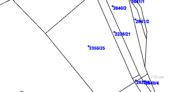 Parcela st. 2355/25 v KÚ Želechovice nad Dřevnicí, Katastrální mapa