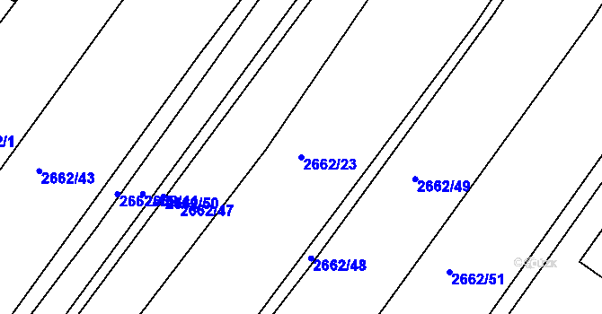 Parcela st. 2662/23 v KÚ Želechovice nad Dřevnicí, Katastrální mapa
