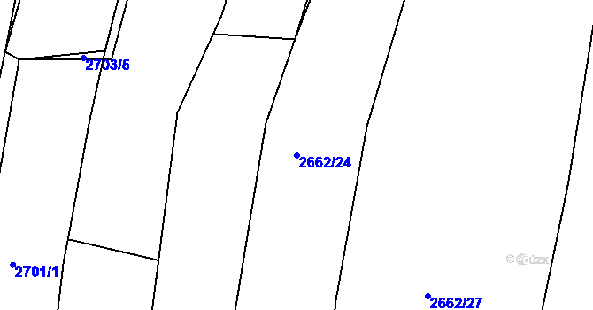 Parcela st. 2662/24 v KÚ Želechovice nad Dřevnicí, Katastrální mapa