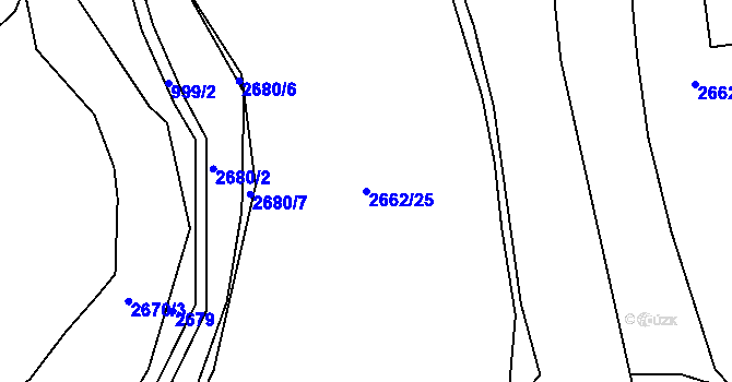 Parcela st. 2662/25 v KÚ Želechovice nad Dřevnicí, Katastrální mapa