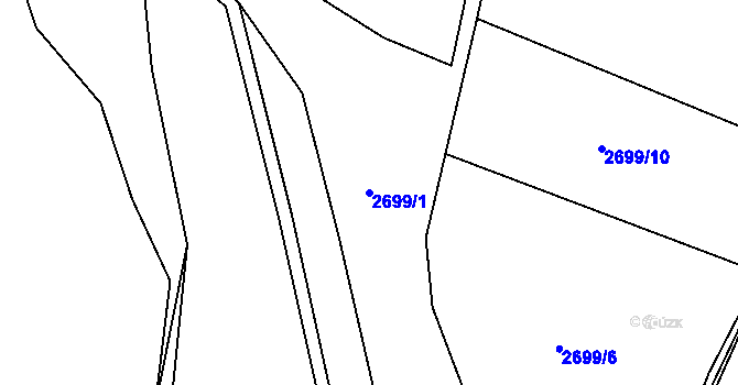 Parcela st. 2699/1 v KÚ Želechovice nad Dřevnicí, Katastrální mapa