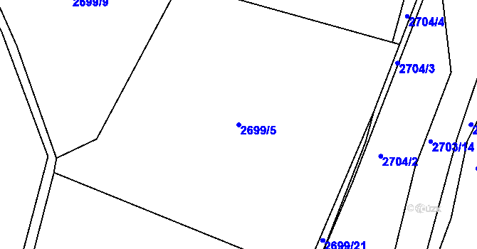Parcela st. 2699/5 v KÚ Želechovice nad Dřevnicí, Katastrální mapa