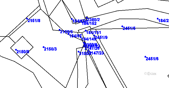 Parcela st. 2147/22 v KÚ Želechovice nad Dřevnicí, Katastrální mapa