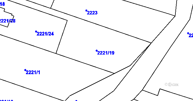 Parcela st. 2221/19 v KÚ Želechovice nad Dřevnicí, Katastrální mapa