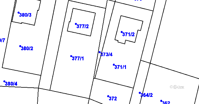 Parcela st. 373/4 v KÚ Želechovice nad Dřevnicí, Katastrální mapa